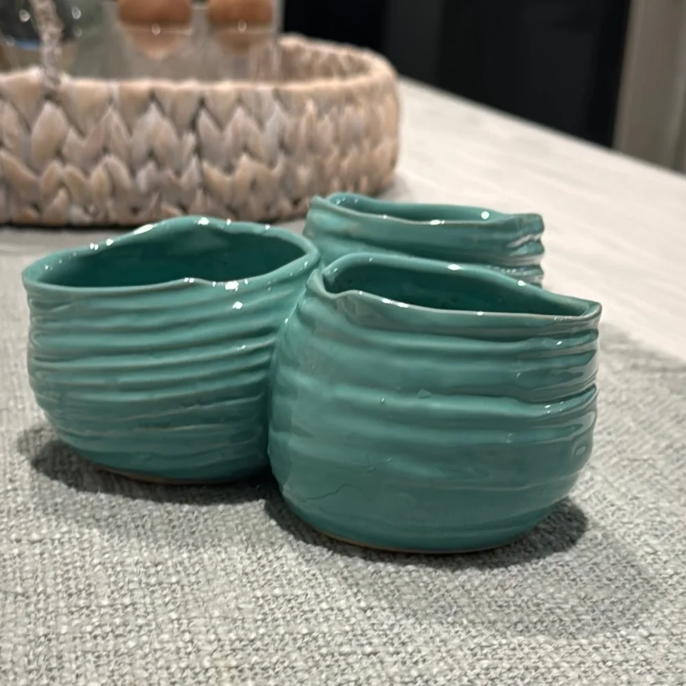 Elegant Teal Ceramic Planters